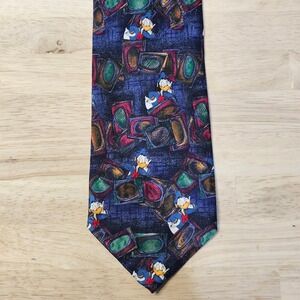 Mickey Unlimited Men's Donald Duck Tie Navy Blue 100% Polyester